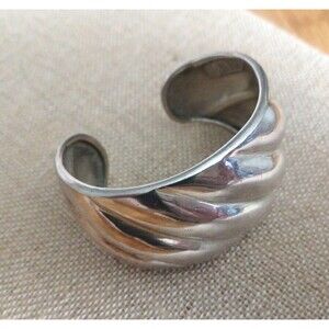 Vintage Los Ballesteros Taxco Mexico Wide Chunky Sterling Silver Cuff Bracelet